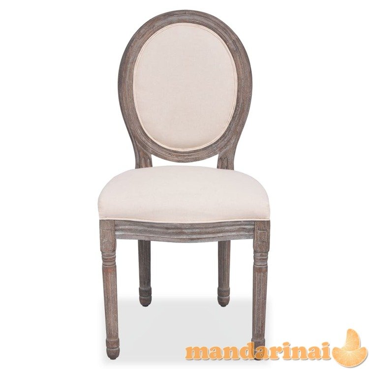 Valgomojo kėdės, 4 vnt., kreminės spalvos, audinys