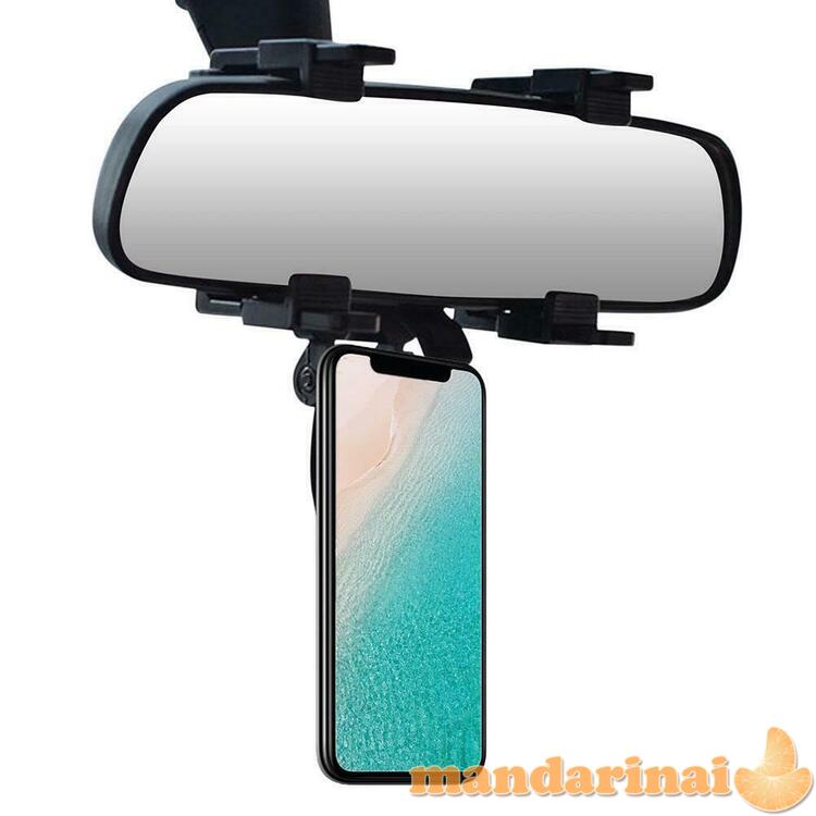 Prie automobilio veidrodėlio tvirtinamas telefono laikiklis