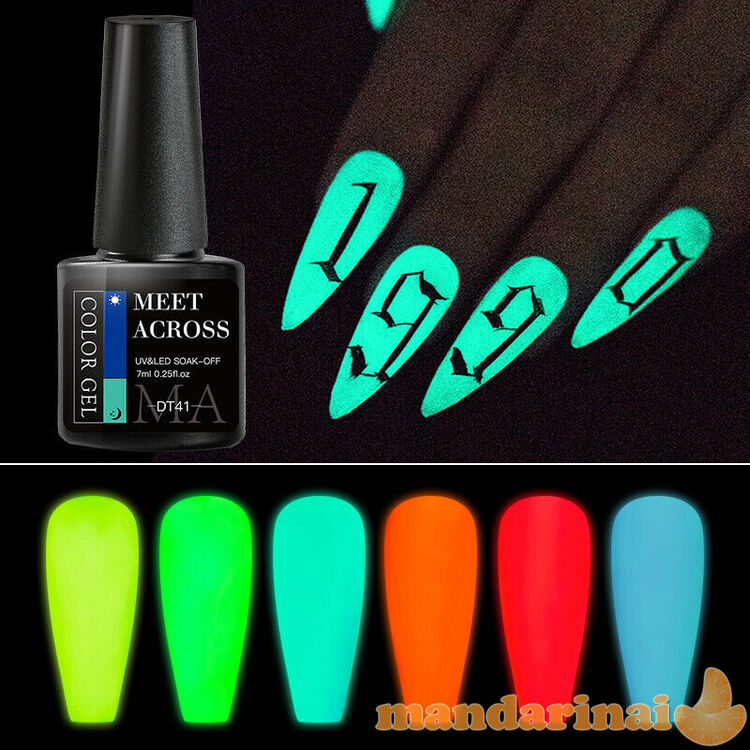 Geliniai šviečiantys tamsoje nagų lakai 