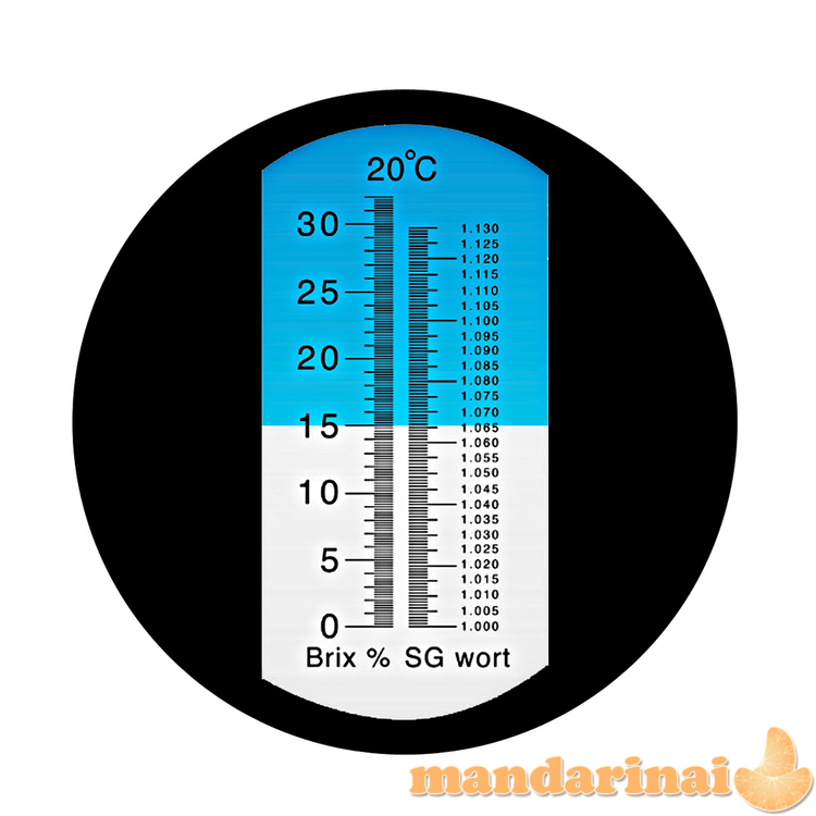 Refraktometras skalė 0-32% BRIX