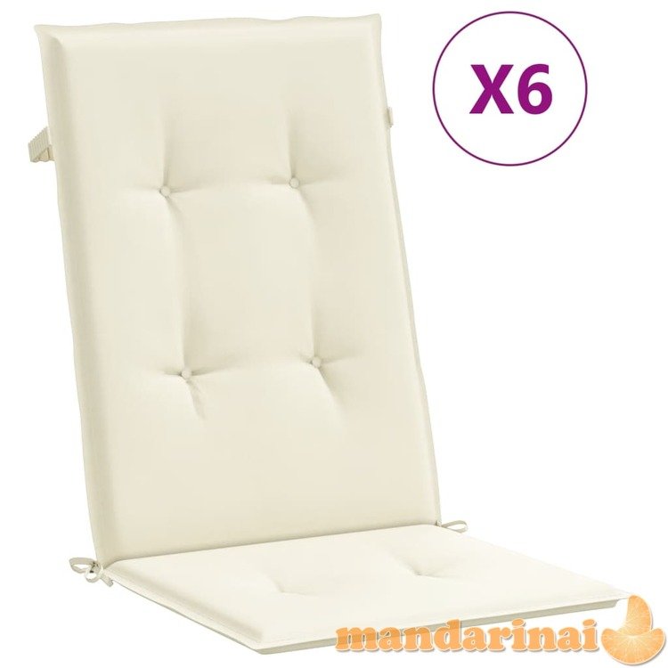 Sodo kėdės pagalvėlės, 6vnt., kreminės spalvos, 120x50x4cm