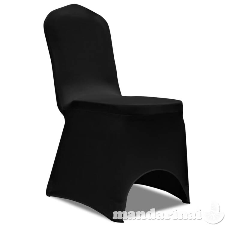 Kėdžių užvalkalai, 18vnt., juodos spalvos, įtempiami (3x241198)