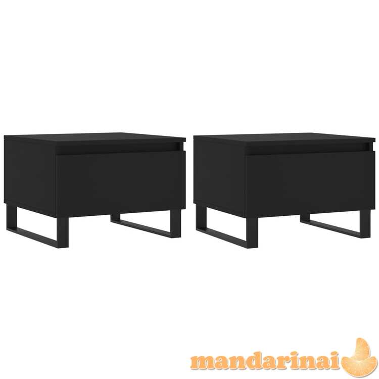 Kavos staliukai, 2vnt., juodi, 50x46x35cm, apdirbta mediena