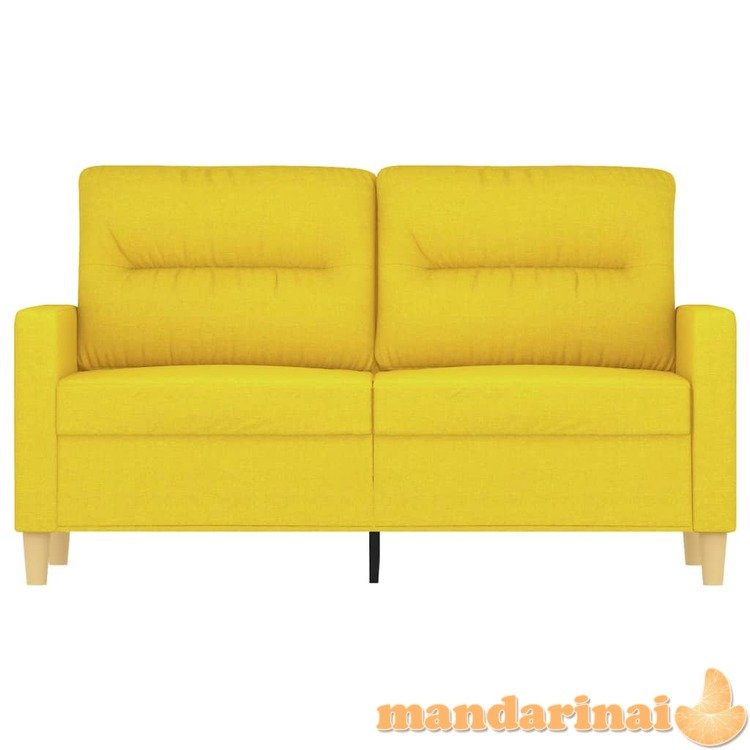 Dvivietė sofa, šviesiai geltonos spalvos, 120cm, audinys