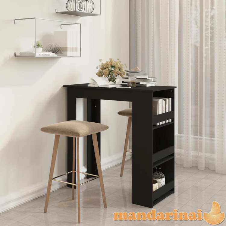 Baro stalas su lentyna, juodos spalvos, 102x50x103,5cm, mdp