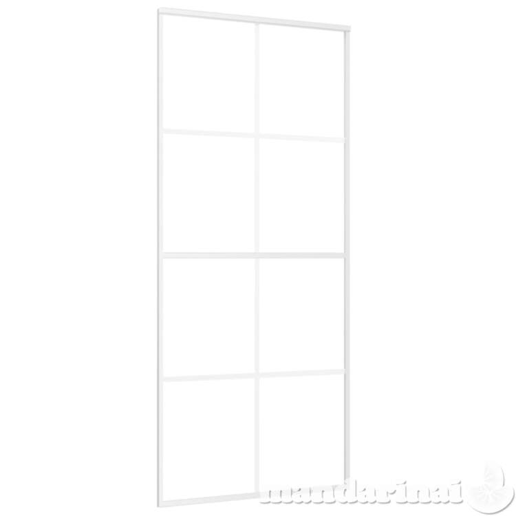 Stumdomos durys, baltos, 90x205cm, esg stiklas ir aliuminis