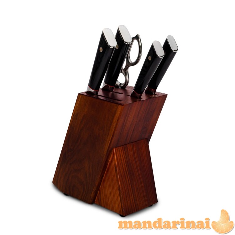 Damasko plieno peilių rinkinys su stovu KAMAZAKI 