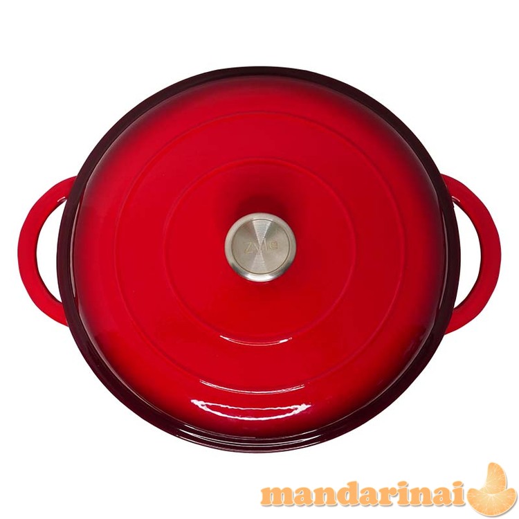 Apvalus emaliuotas ketaus puodas 