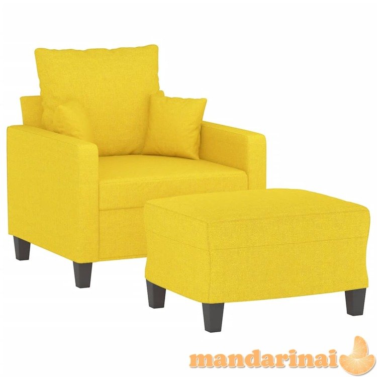 Krėslas su pakoja, šviesiai geltonos spalvos, 60cm, audinys