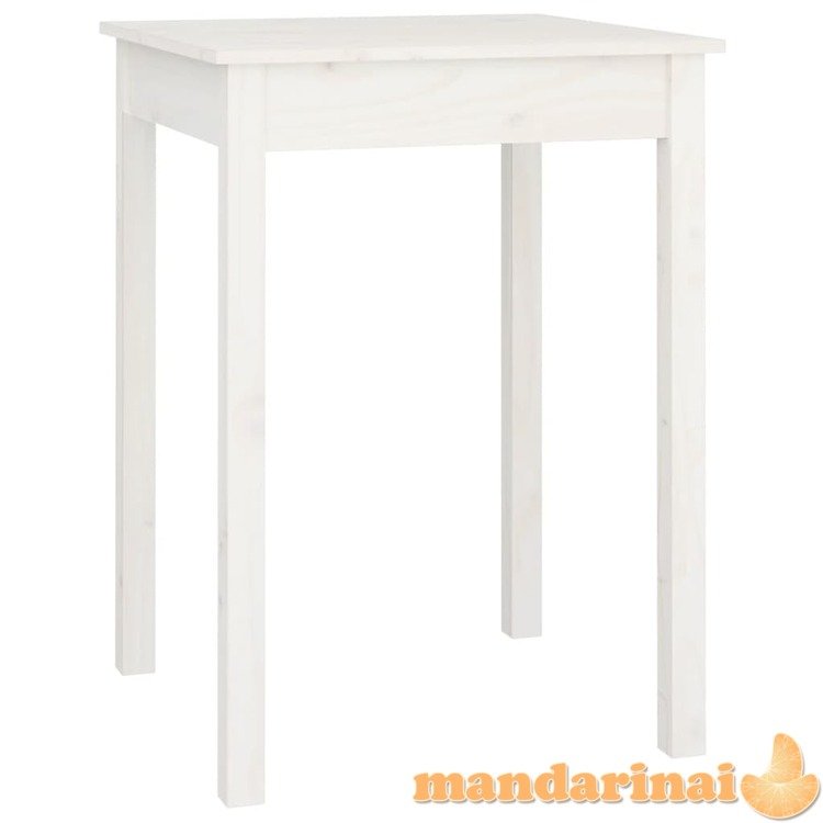 Valgomojo stalas, baltas, 55x55x75cm, pušies medienos masyvas