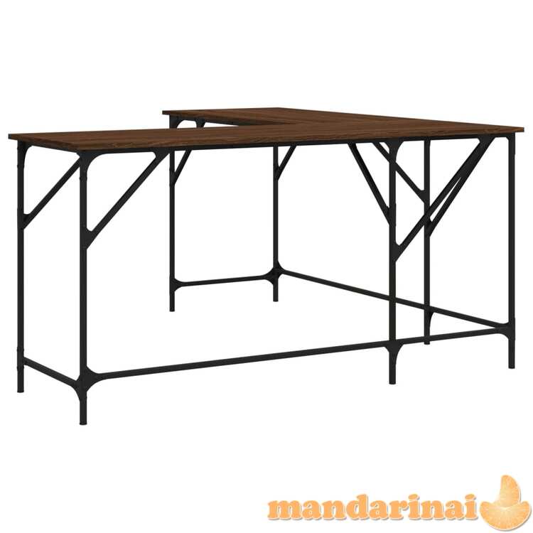 Rašomasis stalas, rudas ąžuolo, 149x149x75cm, apdirbta mediena
