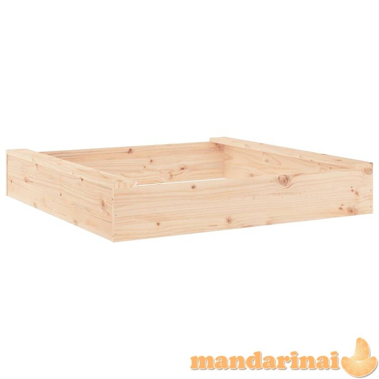 Smėlio dėžė su sėdynėmis, pušies medienos masyvas, kvadratinė