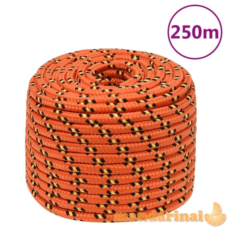Valties virvė, oranžinės spalvos, 12mm, 250m, polipropilenas