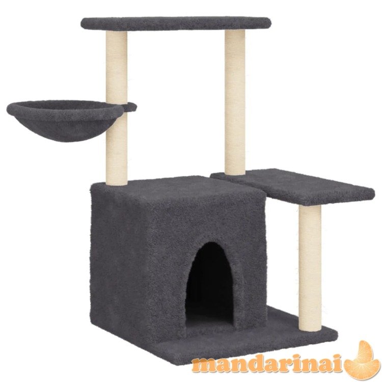 Draskyklė katėms su stovais iš sizalio, tamsiai pilka, 83cm