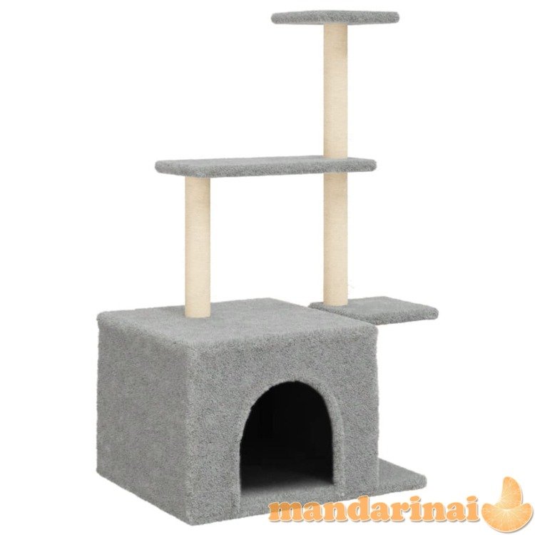 Draskyklė katėms su stovais iš sizalio, šviesiai pilka, 110cm
