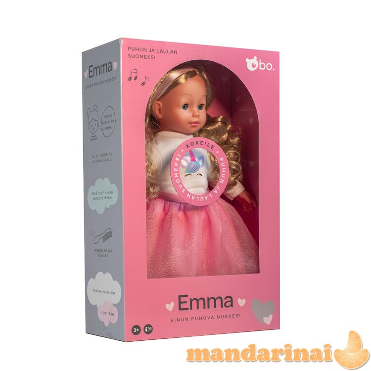 bo. Interactive doll  Emma  (speaks Finnish language), 40 cm