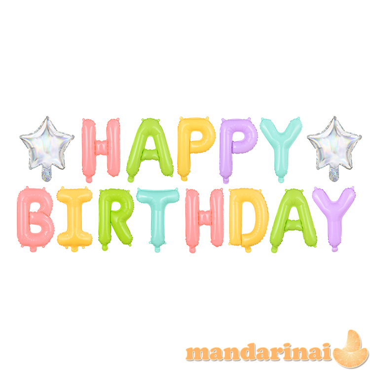 Folinis balionas Happy Birthday - mixas