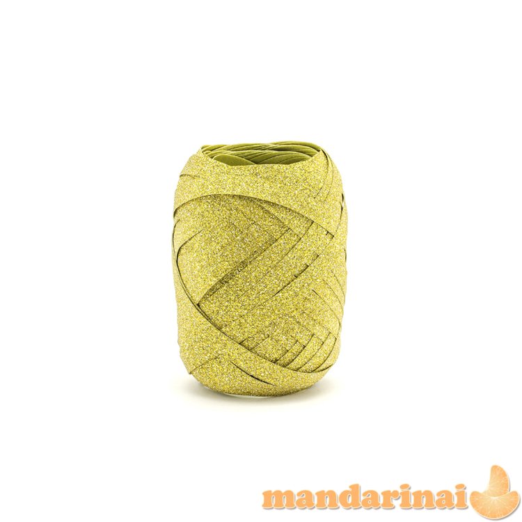 Plastic ribbon, gold, 5mm/10m