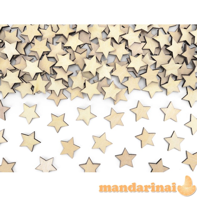 Wooden confetti Stars, 2x2cm (1 pkt / 50 pc.)