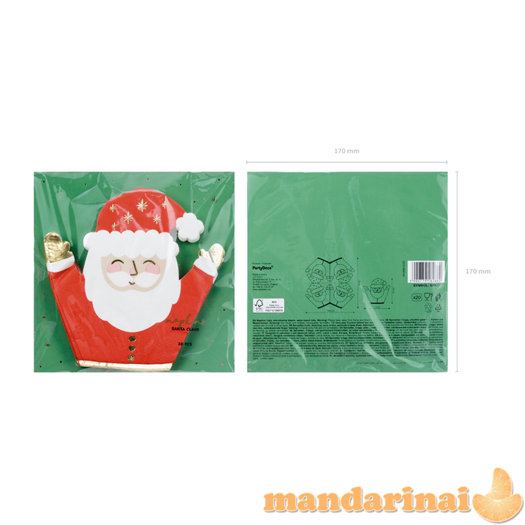 Napkins Santa Claus, mix, 16x15cm (1 pkt / 20 pc.)