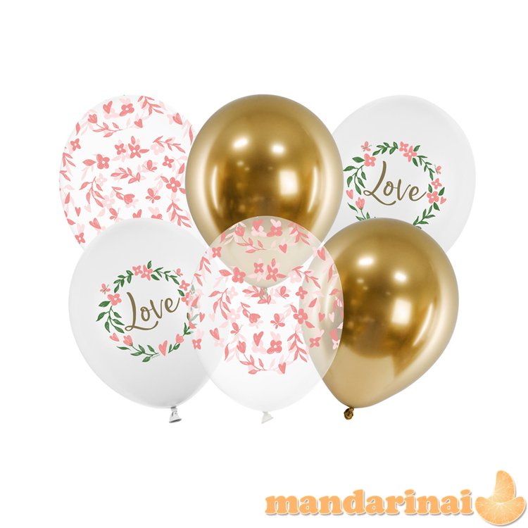 Balloons 30 cm, Love, mix (1 pkt / 6 pc.)