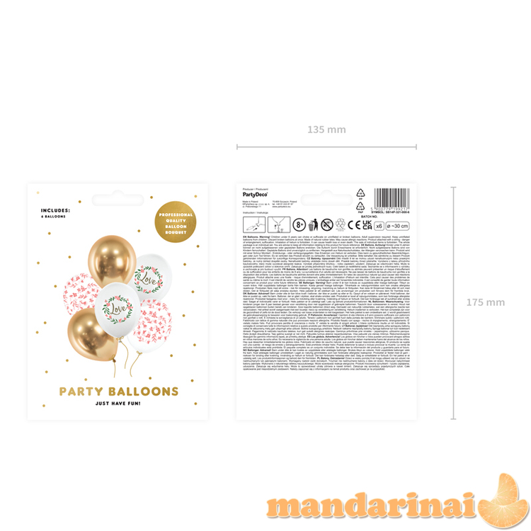 Balloons 30 cm, Love, mix (1 pkt / 6 pc.) 1