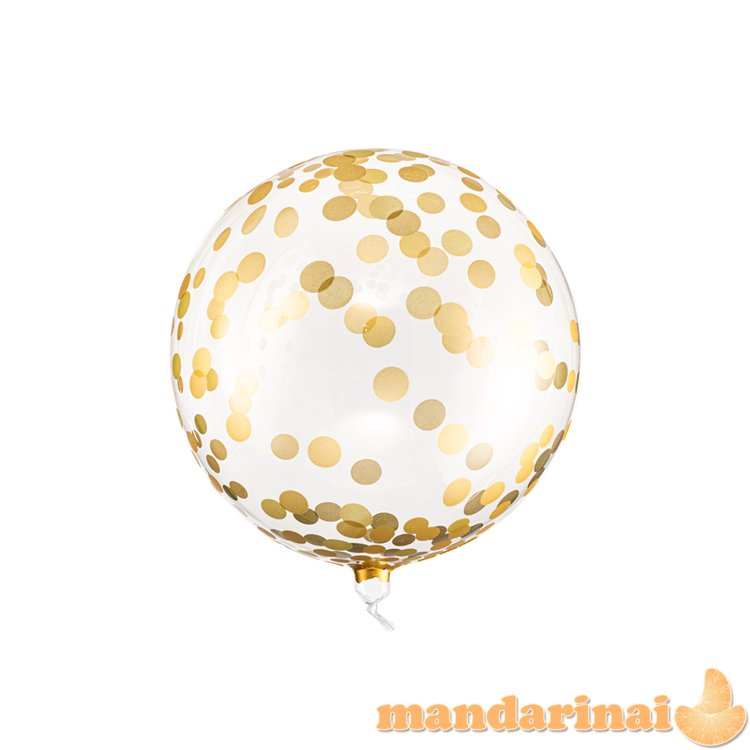 Orbz Balloon with dots, 40cm, gold