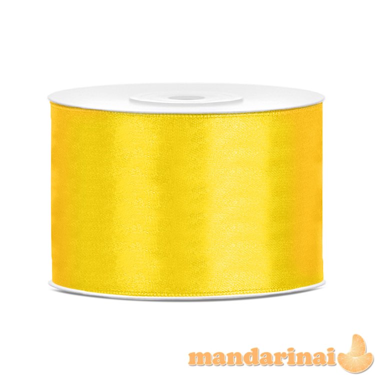 Satin Ribbon, yellow, 50mm/25m