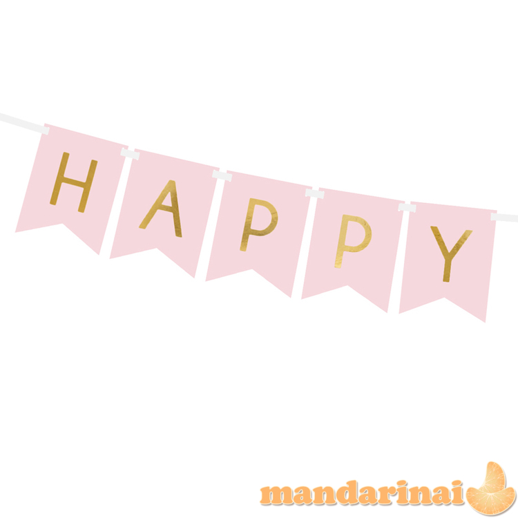 Banner Happy Birthday, light pink, 15 x 175 cm 3