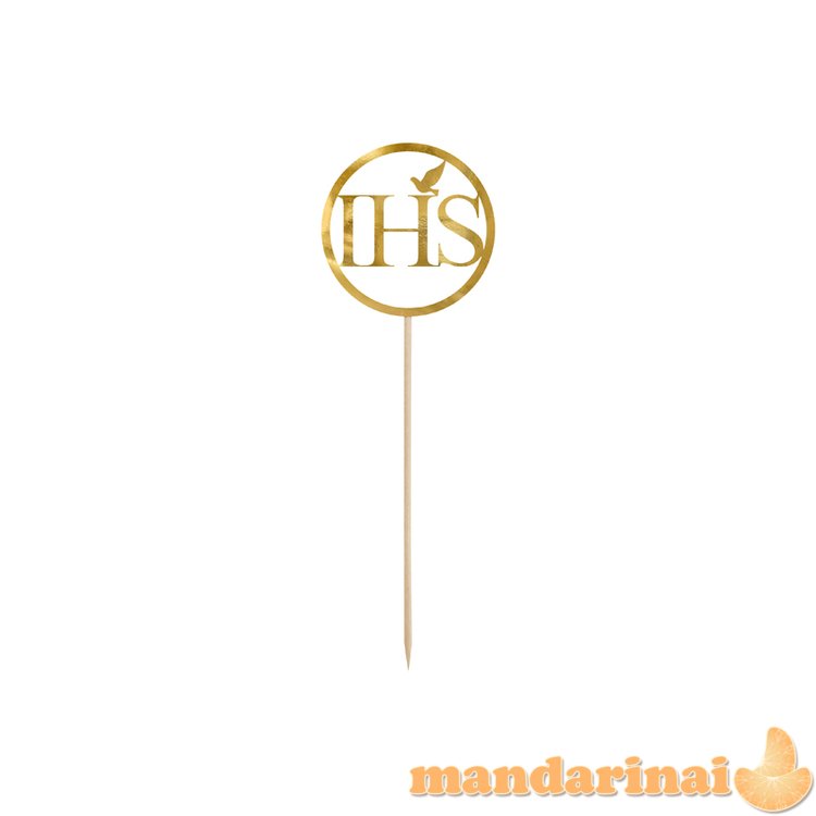 Cake topper IHS, gold, 22cm
