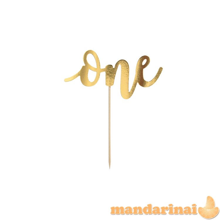 Cake topper One, gold, 19cm