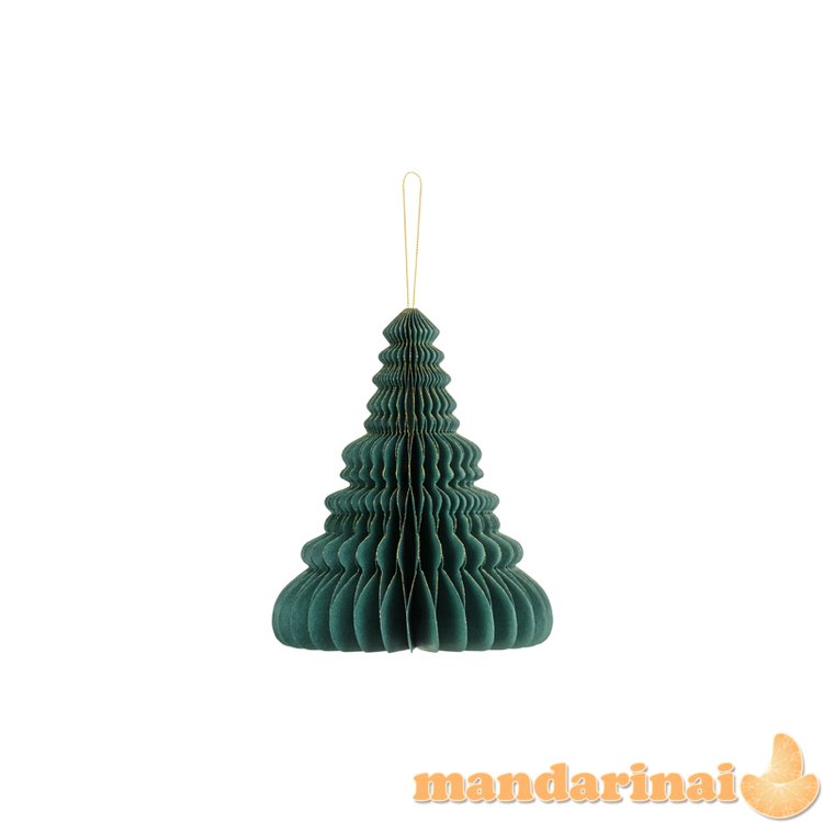 Paper honeycomb ornament Christmas tree, bottle green, 20cm