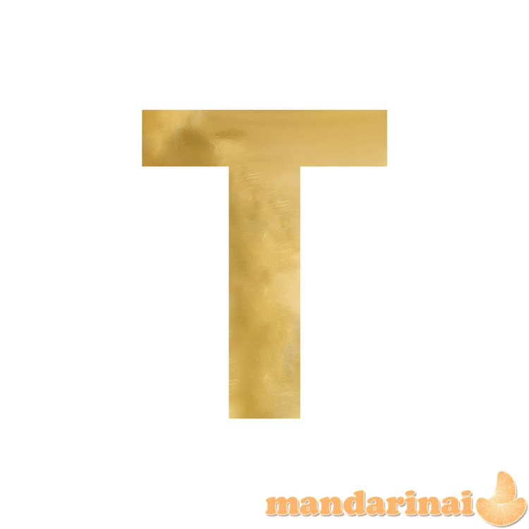 Mirror letter   T  , gold, 48x60 cm
