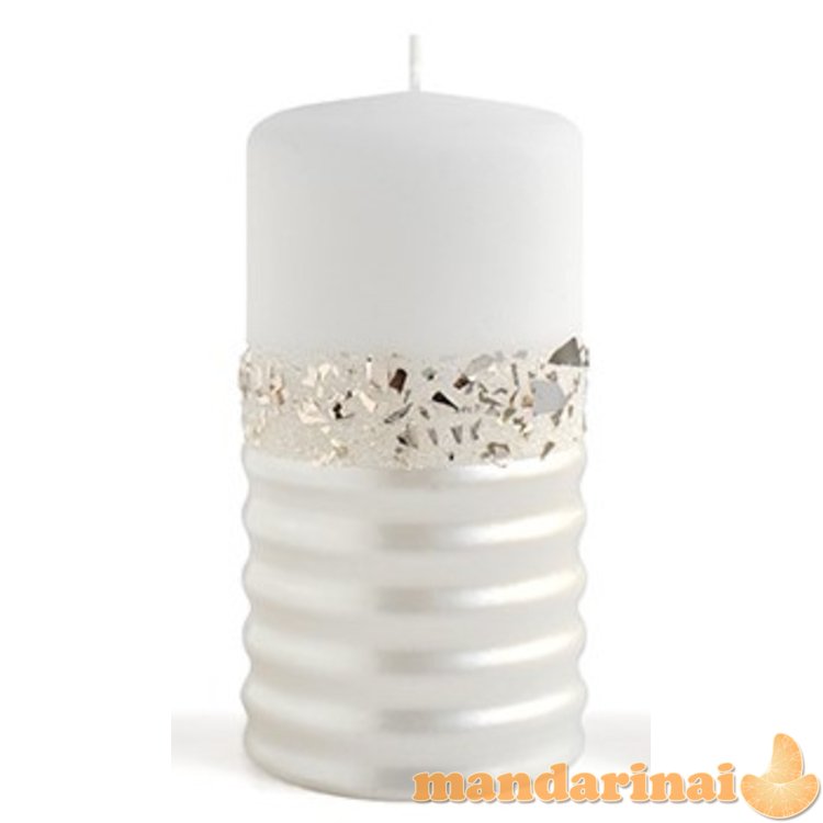 QUEEN NEW žvakė didelė cilindrinė 7xh17.5cm, balta, parafinas.
