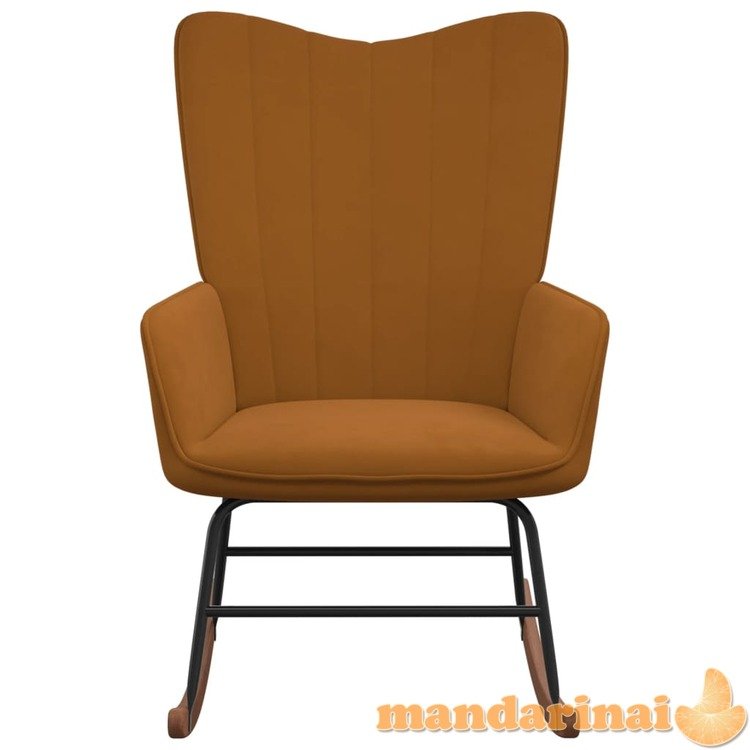 Supama kėdė, rudos spalvos, aksomas