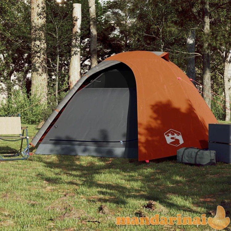 Keturvietė stovyklavimo palapinė, pilka/oranžinė, 267x272x145cm