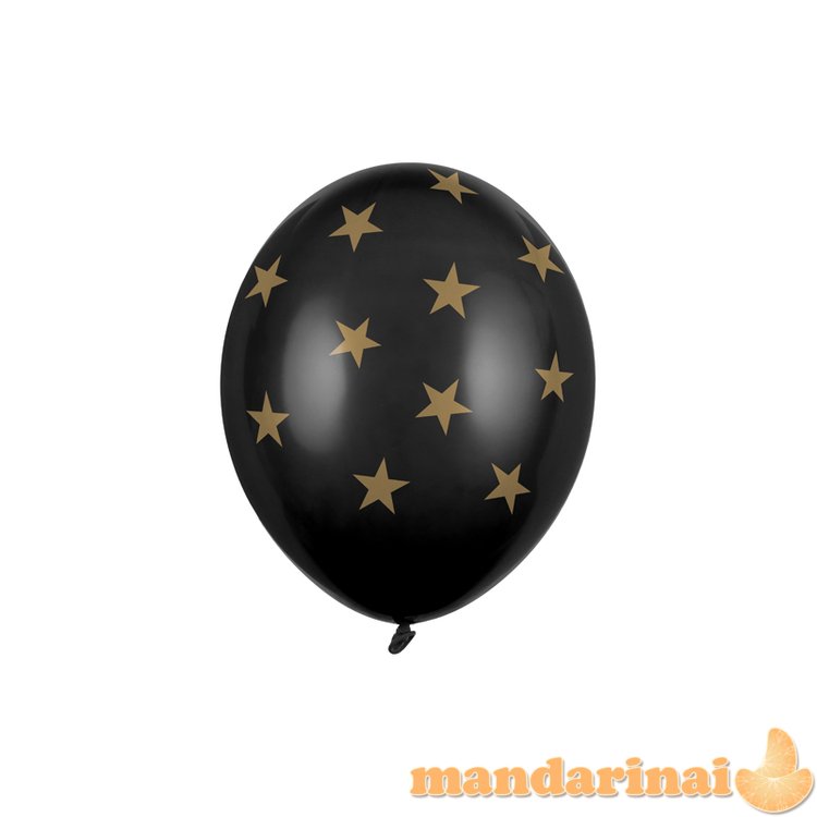 Balloons 30cm, Stars, Pastel Black (1 pkt / 50 pc.)