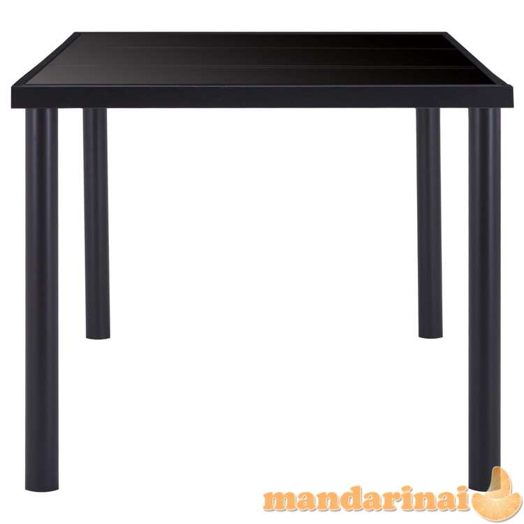 Valgomojo stalas, juodas, 180x90x75cm, grūdintas stiklas
