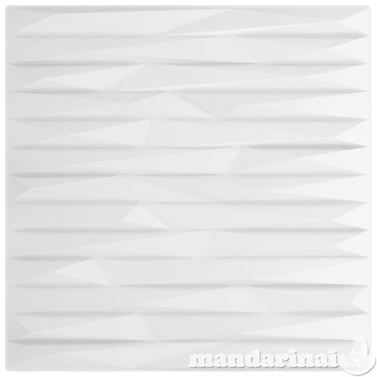 Sienų plokštės, 12vnt., baltos, 50x50cm, eps, 3m²