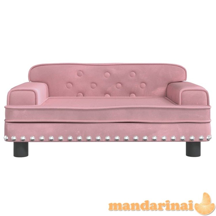 Vaikiška sofa, rožinės spalvos, 70x45x30cm, aksomas