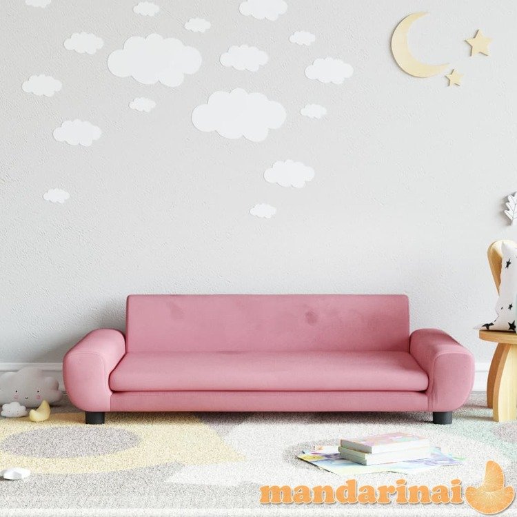 Vaikiška sofa, rožinės spalvos, 100x54x33cm, aksomas
