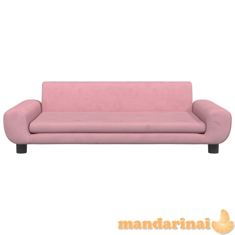 Vaikiška sofa, rožinės spalvos, 100x54x33cm, aksomas