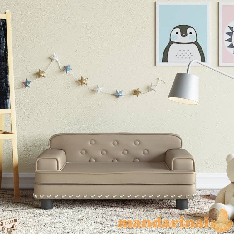 Vaikiška sofa, kapučino spalvos, 70x45x30cm, dirbtinė oda