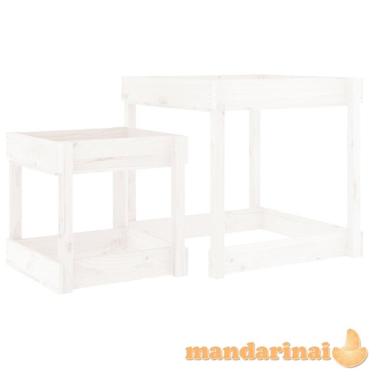 Smėlio stalai, 2vnt., baltos spalvos, pušies medienos masyvas