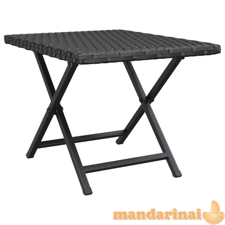 Sulankstomas stalas, juodos spalvos, 45x35x32cm, poliratanas