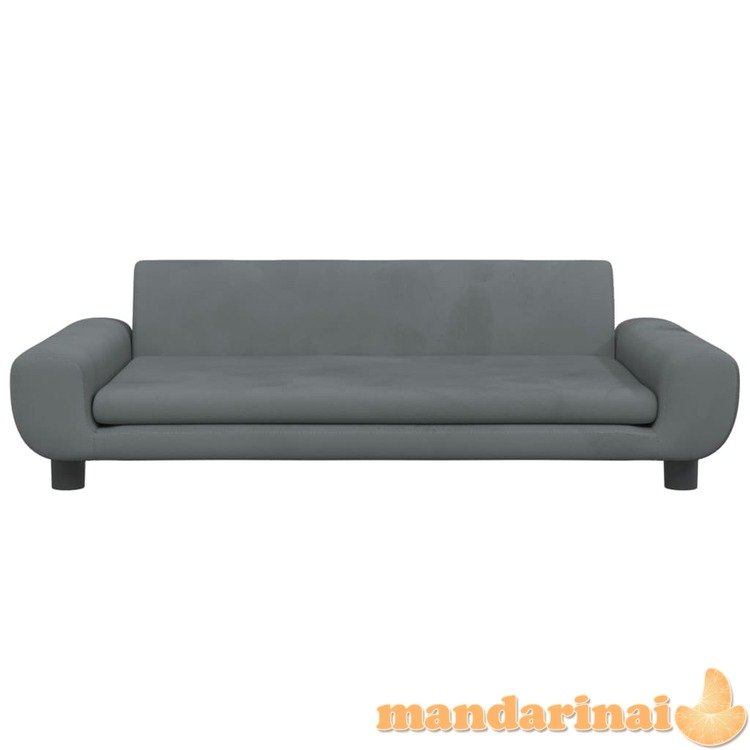 Vaikiška sofa, tamsiai pilkos spalvos, 100x54x33cm, aksomas
