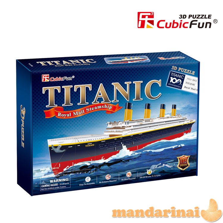 CUBICFUN 3D dėlionė (didelė) „Titanikas“