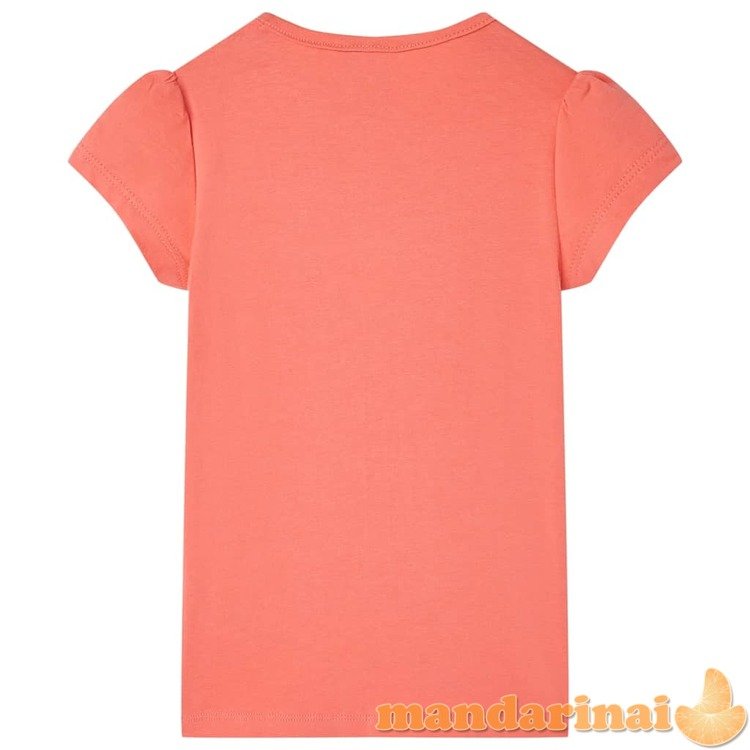 Vaikiški marškinėliai, koralinės spalvos, 116 dydžio