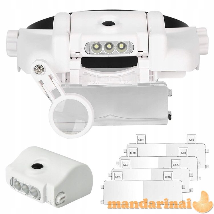 Profesionalūs didinantys darbo akiniai su apšvietimu