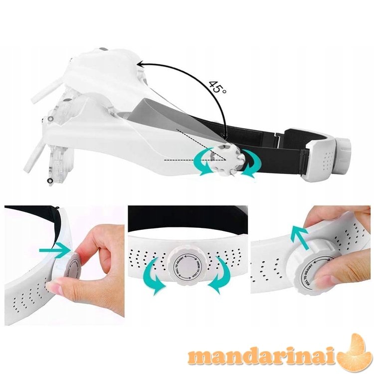 Profesionalūs didinantys darbo akiniai su apšvietimu